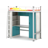 Meubles d'école de conception moderne Lit superposé en métal pour dortoir avec bureau et armoire