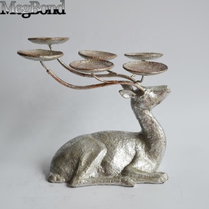 Resistente in ghisa cervo animale in metallo portacandele per natale e pasqua Tealight e pilastro candela per decorazioni per la casa - Product Image 2