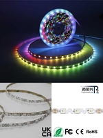 Bande LED RVB adressable SK6813 en forme de S, 12V, 60 LED/m, IP20, flexible, pour accentuation, armoire, fête, décoration commerciale, couleur 3000-25000K
