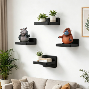 Petites étagères flottantes rectangulaires en bois, modernes, gain de place, chambre à coucher, salon, personnalisables, murales, décoratives, support mural - Product Image 6