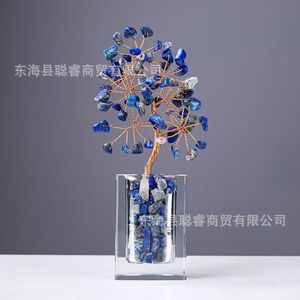 Natural <b>Crystal</b> <b>Chip</b> Money Tree Ornament Handmade Rectangle Home Decoration Gift - Product Image 2