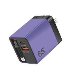 GAN 65W USB Type C 5A พลังงานสูงอเนกประสงค์ที่ชาร์จไฟ OTP ติดผนังเข้ากันได้กับ QC3.0อะแดปเตอร์ชาร์จสำหรับแล็ปท็อปโทรศัพท์มือถือ - Product Image 4