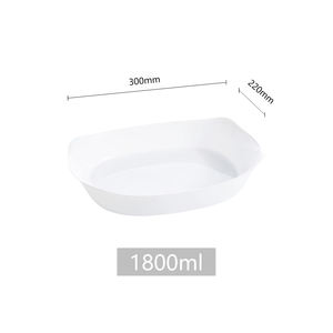 Plat de <span class=keywords><strong>four</strong></span> en verre opale trempé Poêle en porcelaine céramique Carré Rond Rectangulaire Plat de cuisson Plateau de cuisson Tapas Rôtir pour la cuisson - Product Image 3