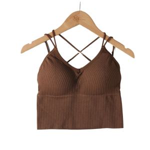 Camisola de punto transparente transpirable Sexy de verano para mujer OEM/ODM, hermosa espalda corta, tirantes finos cruzados, parte superior exterior, ropa interior Sexy - Product Image 1