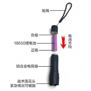 Lampe torche portable en alliage d'aluminium, LED haute intensité, étanche, éclairage extérieur, avec fonction zoom - Product Image 4