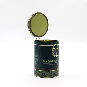 Contenedor de almacenamiento de té y café hermético redondo personalizado de alta calidad, lata de Metal para té - Product Image 3