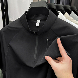 <span class=keywords><strong>Polo</strong></span> con Colletto Rialzato Personalizzabile, T-shirt Traspirante e ad Asciugatura Rapida con Cerniera per Uso Quotidiano - Product Image 4