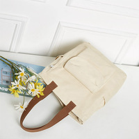 Nouveau style fourre-tout version coréenne grande capacité avec poche voyage en plein air sac à bandoulière en toile portable à fermeture éclair