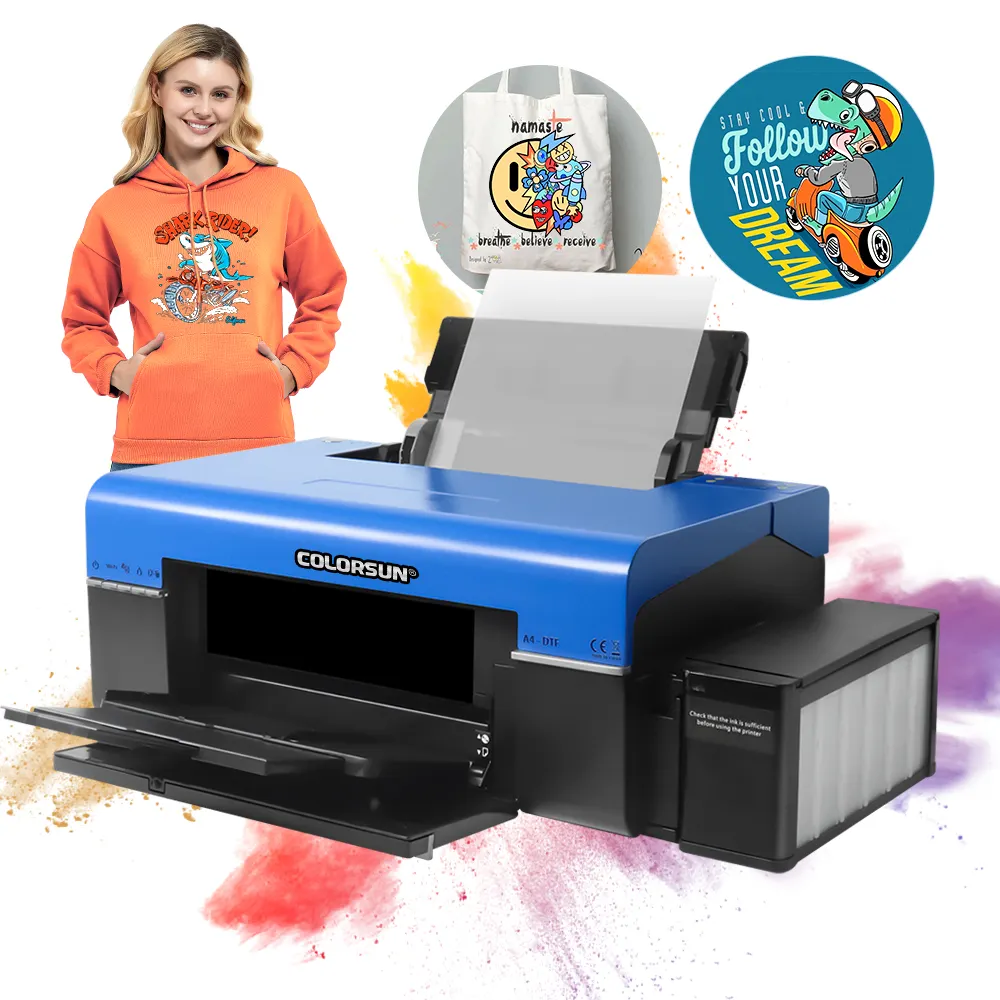 DTF film lembar Multi Warna termal Transfer panas Printer T Shirt mesin cetak A4 DTF Printer dengan L805