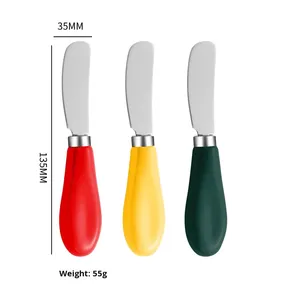 Coltello da burro in acciaio inossidabile 430 manico in ceramica spargitore di marmellata di formaggio cremoso coltello da formaggio in metallo per uso domestico prodotto - Product Image 2