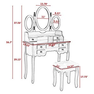 مصنع مرآة قابلة للطي مجموعة الغرور تشكل الجدول مضمد - Product Image 5