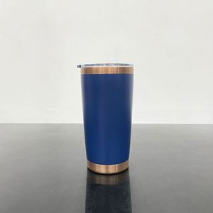 New Style <b>Ceramic</b> Lined Double Walled Copper Plated Underneath 20oz Coffee Travel Tumbler Cups <b>Mugs</b> with Magnetic Slider Lid - Product Image 5