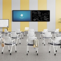 Chaise blanche pour visiteurs, chaise d'étudiant pour salle de classe intelligente, chaise pliante pour conférence et formation, chaise de négociation commerciale