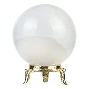Sphère de cristal de sélénite polie, boule de pierre précieuse naturelle blanche satinée, ornement minéral rond en gypse pour la maison, le bureau, la table ou l'étagère - Product Image 3