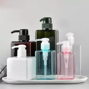 Groothandel Body Wash Handdesinfecterend Plastic Lotion Fles Petg Roze Clear Plein Luxe Shampoo Fles 450Ml 650Ml