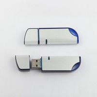Clé USB promotionnelle en forme de lame en plastique argenté 4 Go avec logo personnalisé