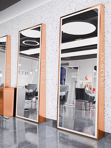 Mobilier <span class=keywords><strong>de</strong></span> <span class=keywords><strong>salon</strong></span> <span class=keywords><strong>de</strong></span> barbier droit <span class=keywords><strong>de</strong></span> grande qualité, doré, grand miroir <span class=keywords><strong>de</strong></span> <span class=keywords><strong>coiffure</strong></span> en verre, art déco pour beauté et maquillage - Product Image 5