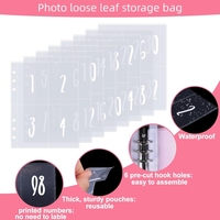 25 feuilles de remplacement 100 enveloppes A5 Polaroid Photo à feuilles mobiles stockage simple numéros pré-imprimés 1-100 pour farce d'argent