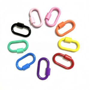 ตะขอเกี่ยวแบบสกรูรูปไข่เคลือบสีสันสดใส ตัวล็อคแบบสปริงโลหะ สำหรับงาน DIY เครื่องประดับ กระเป๋าถือ อุปกรณ์เสริม ขายส่ง ขนาด 37x22 มม. - Product Image 4