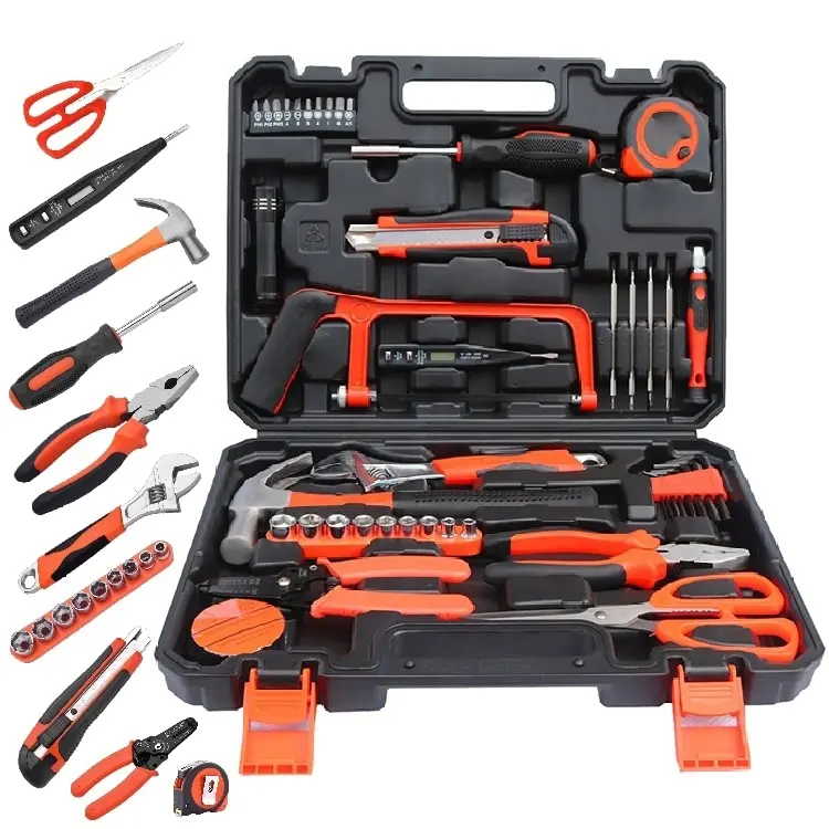 Household Hand Tools 45 Piece Tool Set by Set Includes Hammer Adjustable Wrench Screwdriver Set and Pliers DIY Projects Repair