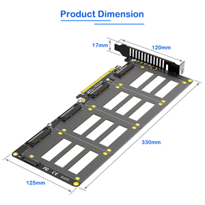 Adaptador 4 en 1 U.2 a PCIE4.0x16 U2 SSD 4 posiciones de disco Unidad de estado sólido Matriz RAID Expansión Escritorio PCI-E Split - Product Image 3
