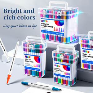 Lot de Marqueurs Pinceaux Aquarelles à Double Pointe à Base d'Eau, 45 à 188 Couleurs, pour Artistes, Peinture, Dessin, Coloriage et Esquisse - Product Image 1