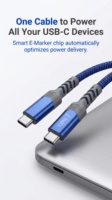 Cable USB Tipo C 3.1 Premium de 100W y 10Gbps, 50cm, para Teléfono Android, Banco de Energía, Cable de Sincronización USB C Trenzado y Resistente