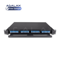 AGALAX/OEM 1U 96F Panel Patch Fiber Optik LC/SC UPC Rak-mount Single Mode ODF Jaringan FTTH Baja Canai Dingin Garansi 3 Tahun