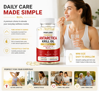 Huile de Krill Naturelle d'Antarctique OEM, Capsules Molles d'Oméga-3, Formule Lipidique Marine à Absorption Élevée, Soutien Nutritionnel Quotidien, Vitalité