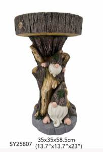Support de Plantes Gnomique <span class=keywords><strong>en</strong></span> Résine <span class=keywords><strong>en</strong></span> Forme de Bassin d'Oiseaux, Décoration de Jardin Extérieur, Ornement de Cour, Mangeoire à Oiseaux - Product Image 4