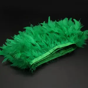 Adornos de plumas de alta calidad, flecos de plumas de pavo teñidos blancos, baratos, para ropa