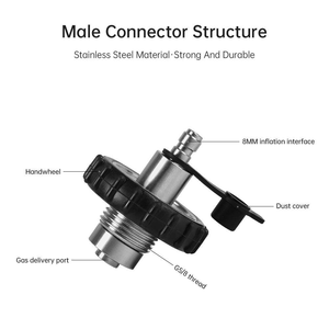 Connecteur de remplissage de bouteille de plongée DIN G5/8 à 8 mm mâle, adaptateur de gonflage de cylindre de plongée haute pression avec cache anti-poussière - Product Image 2