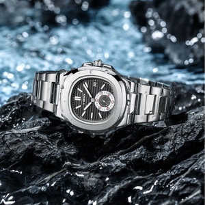 <span class=keywords><strong>Montre</strong></span> de <span class=keywords><strong>luxe</strong></span> pour <span class=keywords><strong>homme</strong></span> en acier inoxydable, étanche, avec calendrier simple, affichage de la date et lumière nocturne - Product Image 4