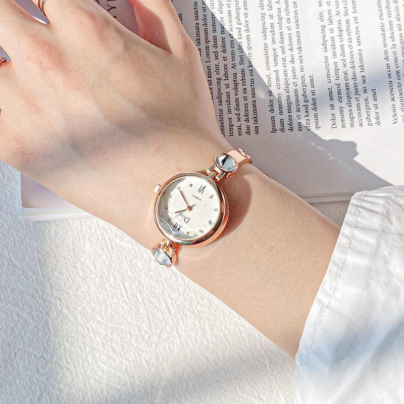 Disu-reloj informal ultrafino sencillo para mujer, pulsera romana con  diamantes de imitación, correa de malla, de cuarzo