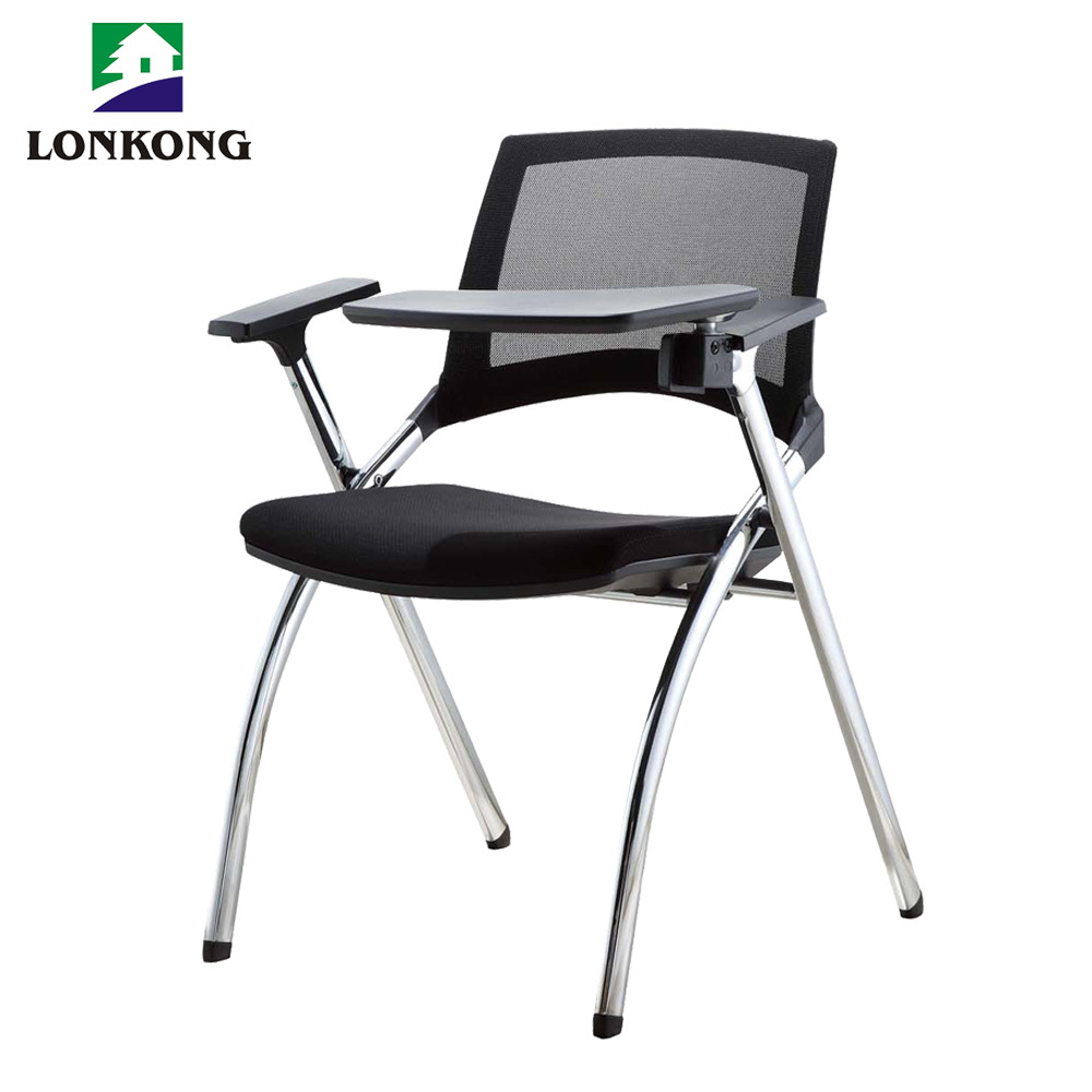 Conference room stackable training learning chair with writing pad