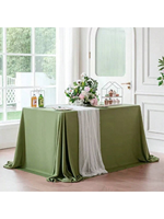 Nappe Verte Douce et Agréable au Toucher, Effet Lin, Idéale pour Mariages, Réunions et Décoration Intérieure