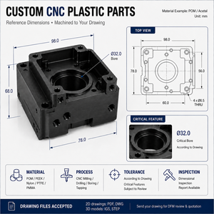 CNC Rapid Prototype Plastic Components Abs pp Pom Plastic Nylon PEEK Parts Custom CNC Turning Milling CNC Machining Services