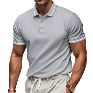 Polo de Verano para Hombre, Color Sólido, Secado Rápido, Manga Corta, Cuello Camisero, Ropa Informal, Fibra de Poliéster - Product Image 5