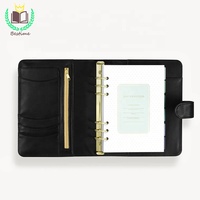 Personnalisé En Cuir Noir Rechargeable Couverture De Cahier Agenda Planificateur