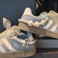Nouvelles chaînes de perles, nœud papillon, breloque en forme d'étoile pour talon, décoration de chaussures de luxe haut de gamme, DIY Balletcore avec franges