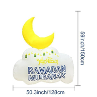 Décoration de jardin extérieure gonflable durable, écologique, imperméable, en forme de lune, pour Ramadan Moubarak et Eid Moubarak, très vendue