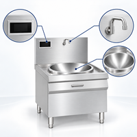 Cuisinière à induction commerciale grande puissance 15-30kW 380V à brûleur unique 600-1200mm sur pied pour cuisine centrale