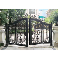 Gril de maison moderne de style européen conçoit une porte d'entrée en fer forgé pour le jardin