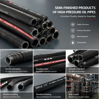 Manguera Hidráulica de Caucho Sintético con Trenzado de Acero Inoxidable EN853 2SN, Conexión Hexagonal, 340 Bar DN19 4930 PSI para Maquinaria Pesada