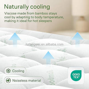 Surmatelas matelassé de luxe en bambou, rafraîchissant, tricoté, anti-bactérien, respirant, protège-matelas pour hôtel et maison - Product Image 4