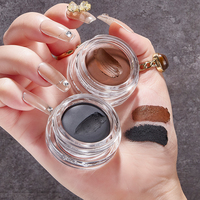 Buat Sendiri MINSHZEE Gel Eyeliner Anda Sendiri, Halus, Tahan Air, Anti Luntur, Tahan Lama, Cepat Kering, Warna Hitam Coklat, Gel Eyeliner untuk Bawah Mata