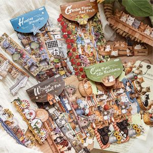 Lot <span class=keywords><strong>de</strong></span> 10 autocollants rectangulaires rigides, série Fête à la maison chaleureuse, décorations <span class=keywords><strong>de</strong></span> collage DIY sur le thème rétro pour albums <span class=keywords><strong>de</strong></span> scrapbooking enfantins - Product Image 1