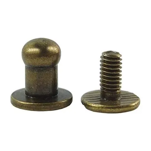 Head Button 5mm Brass Stud Screwback Screw Back Spots For Leather Rivet (bronze)