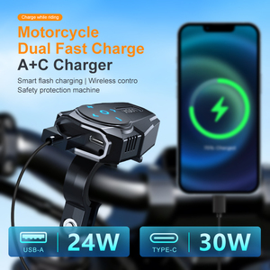 Cargador Doble Rápido para Motocicleta XS01 QC 3.0, Impermeable, 24W/30W, Carga Inteligente A+C, Control Inalámbrico, Protección de Seguridad - Product Image 2