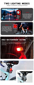 Feu arrière de vélo VTT haute luminosité, <span class=keywords><strong>accessoires</strong></span> de cyclisme, étanche IP64, rechargeable, pour la conduite nocturne - Product Image 6